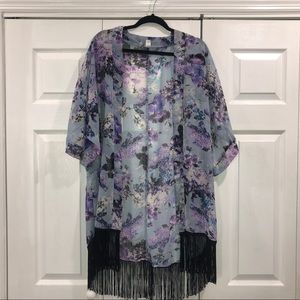 Sheer Fringe Kimono